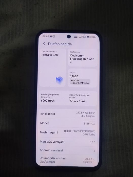 Honor 400 5g sotiladi