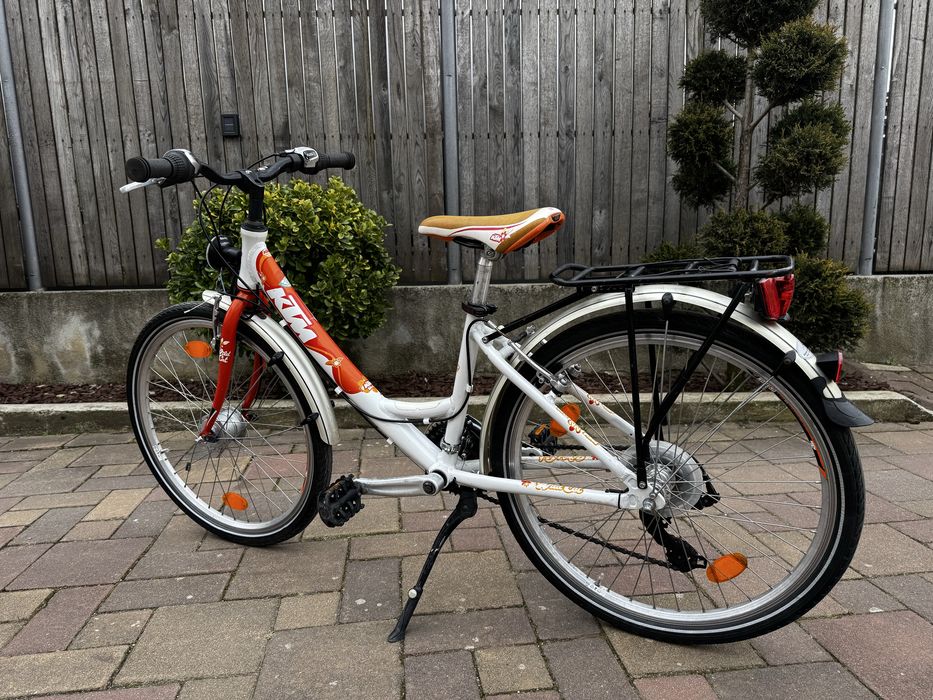 Bicicleta KTM 24" Wild Cat alb/portocaliu 35 cm