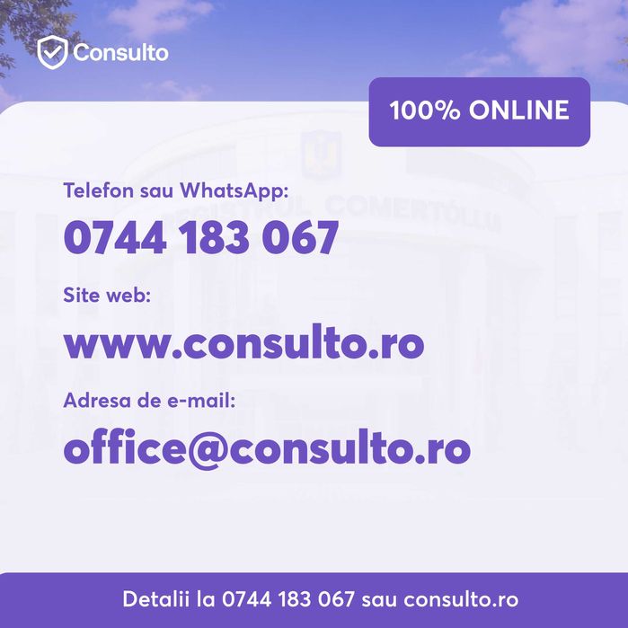 Infiintare, modificare si gazduire sediu firme SRL / PFA - Timisoara