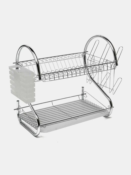 Сушилка настольная с поддоном, нержавеющая сталь, для посуды, ложек
