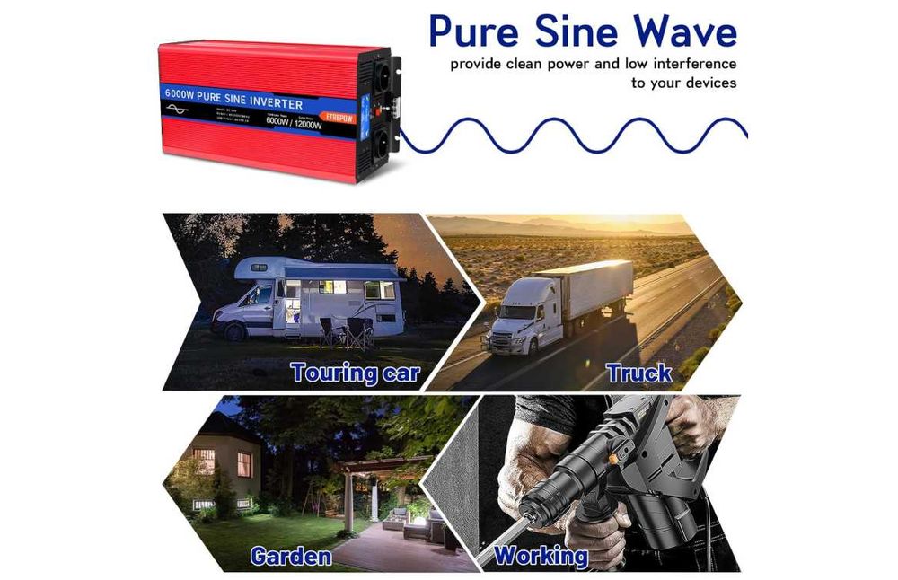 Etrepow 6000W 12000W peak 24v unda pura cu telecomanda