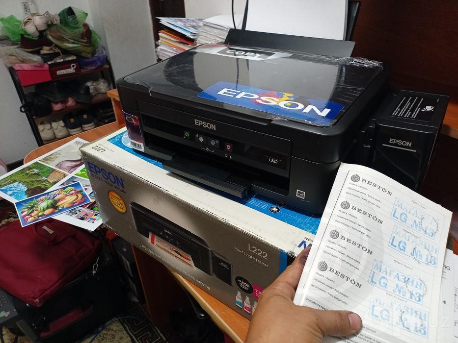 EPSON L222 HD tiniq chiqaradigan tezkor KOPIYA_Skanerli rangli prnter