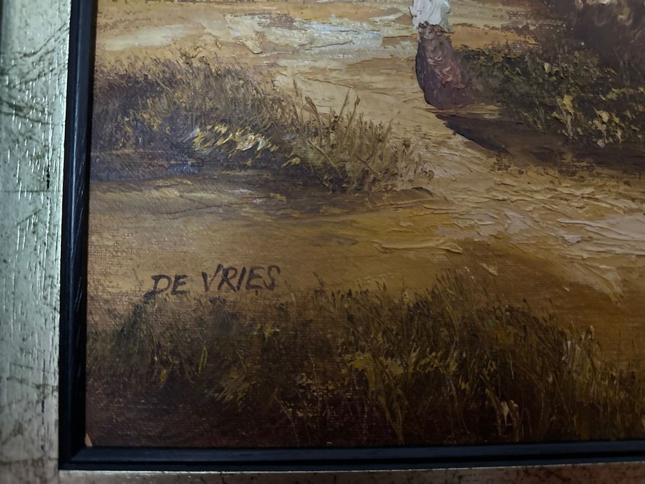 Живописна селска сцена с вятърна мелница