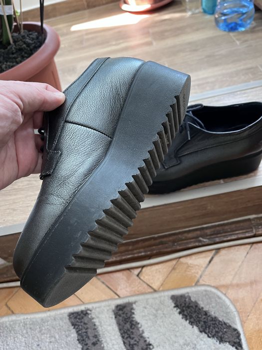 Pantofi wojas dama gri metalizat piele aproape noi