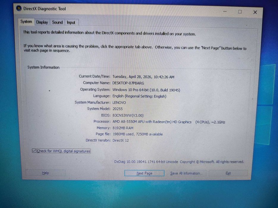Laptop Lenovo G505s
