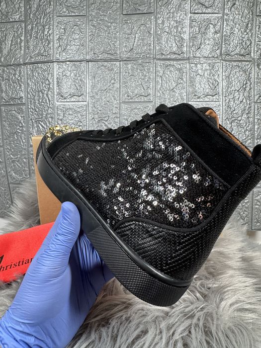 Christian Louboutin Black Gold Negru Auriu Cutie High Vaslui • OLX.ro