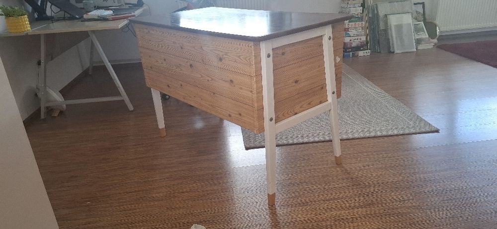 Birou/Măsuță de Toaletă VINTAGE (110x60) – Recondiționat, Lemn Masiv,