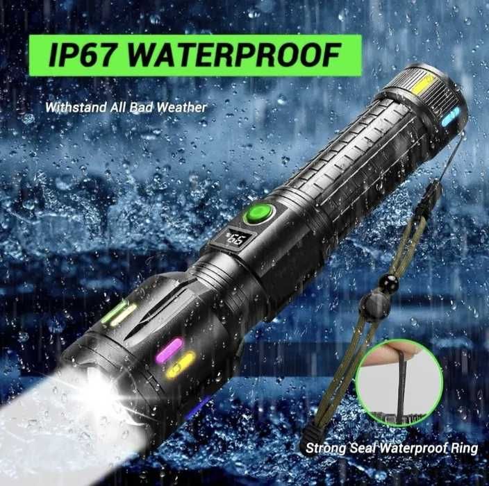Мощен Алуминиев LED Фенер COBRA CB-G62 100W 1000m Осветяване, 9800mAh