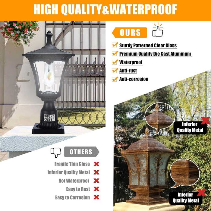 Външна градинска соларна лампа от лят алуминий