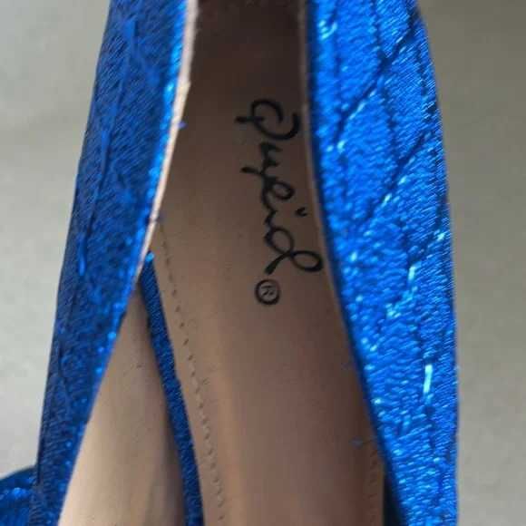 Pantofi dama Qupid Royal Blue Textured  mr. 37,38 noi la cutie