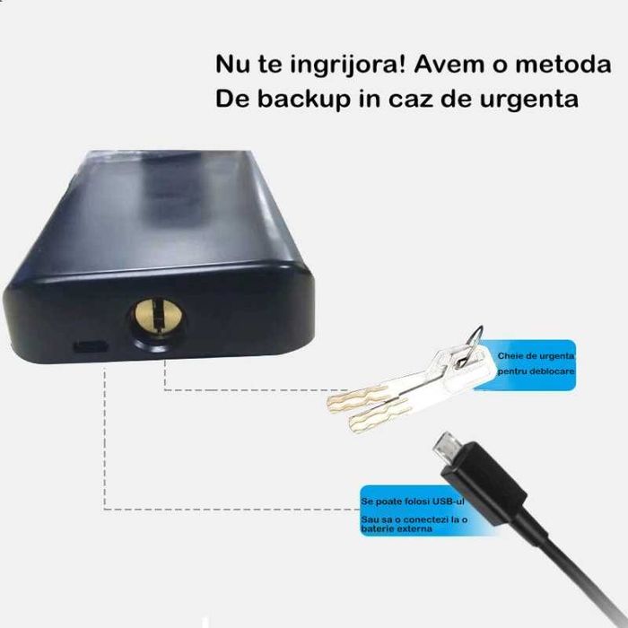 Yala Incuietoare inteligenta Smart IARMAC, Tuya, broasca inclusa, Maro