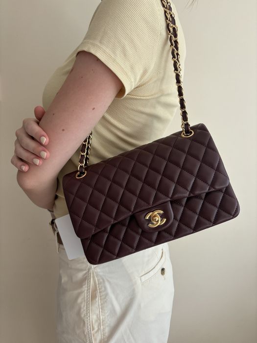 Chanel Classic Flap / Classic 11.12 Burgundy Lambskin Gold Hardware