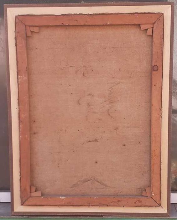 Tablou vechi - interior stil baroc - semnat