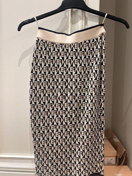 Elisabetta Franchi пола от плетена материя с висока такия принт