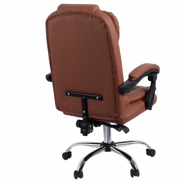 Ергономичен офис стол с лумбална опора, еко кожа