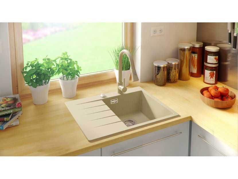 Кухненска Мивка от Гранит модел Сидни 620 x 500 Компакт - Бежова