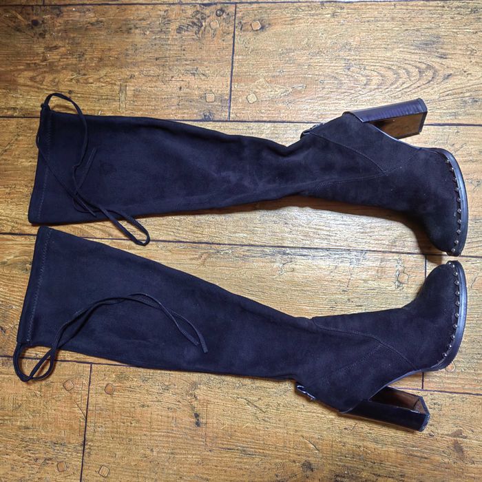 Сапоги замшевые чёрные