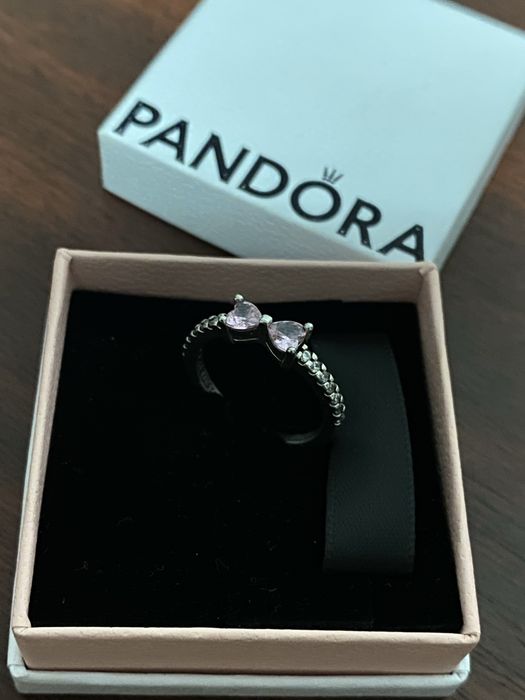 Inel pandora cu fundita roz