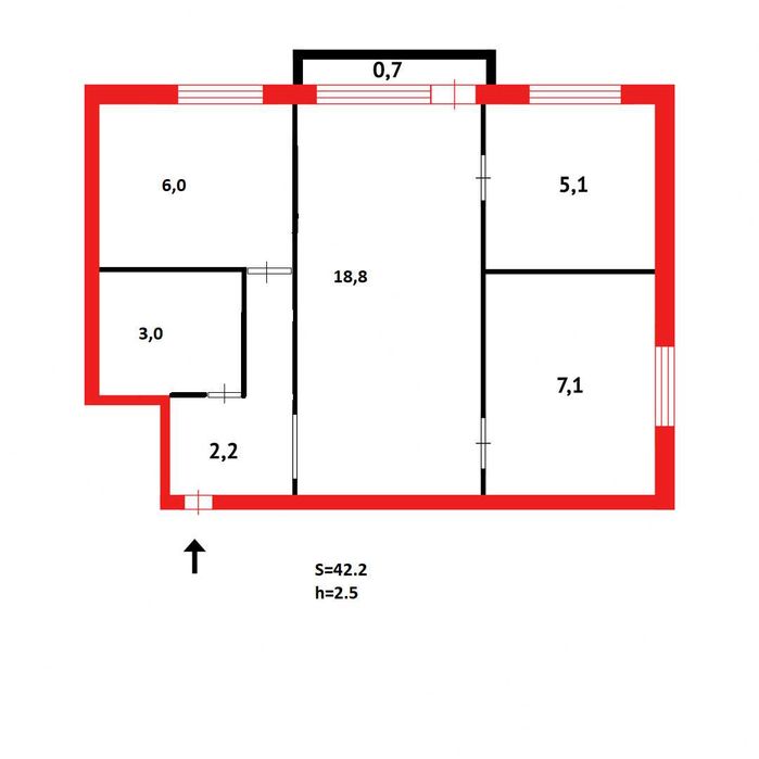 Продам 3х комнатную квартиру, город
