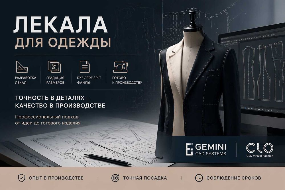Разработаю профессиональные лекала одежды в Gemini CAD Clo3D