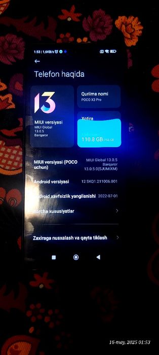 Poco x3 pro 256/8+3operativka