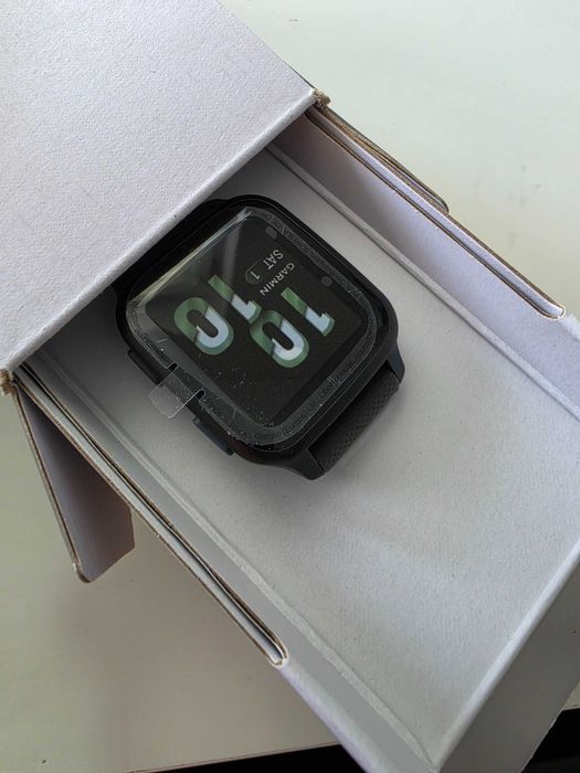 Smartwatch Garmin Forerunner 165, 43mm, GPS, Wi-Fi, Android/iOS, curea Silicon, Black/Slate Grey