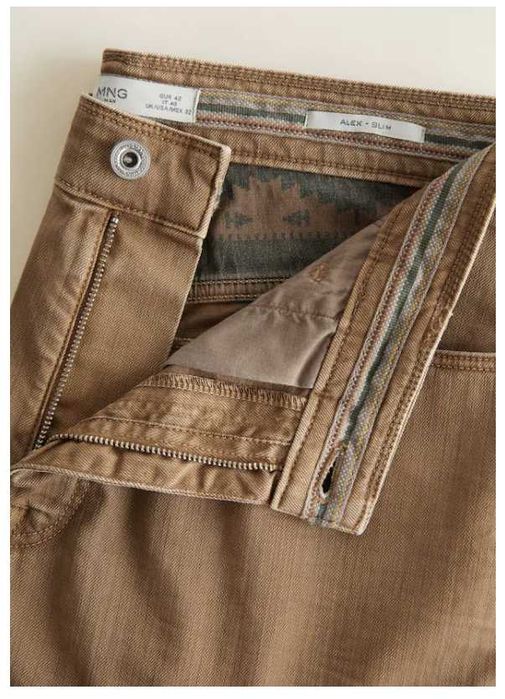 Jeansi Blugi Jan slim fit negri Mango Maro Tabac Pantaloni cu eticheta