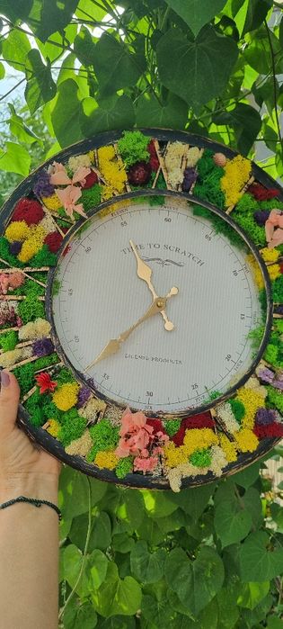 Ceas perete cu licheni  naturali