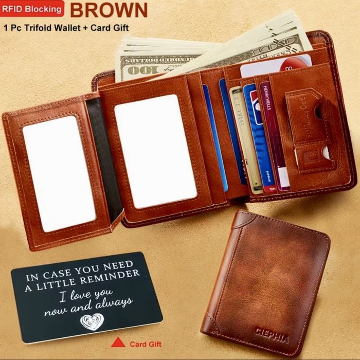 Мъжки удобни кожени портфейли с две лица /Защитени, стилни и елегантни