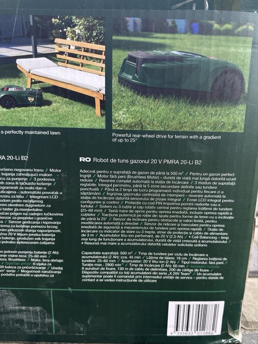Robot tuns gazon pe acumulatori Parkside garantie Mar 2029