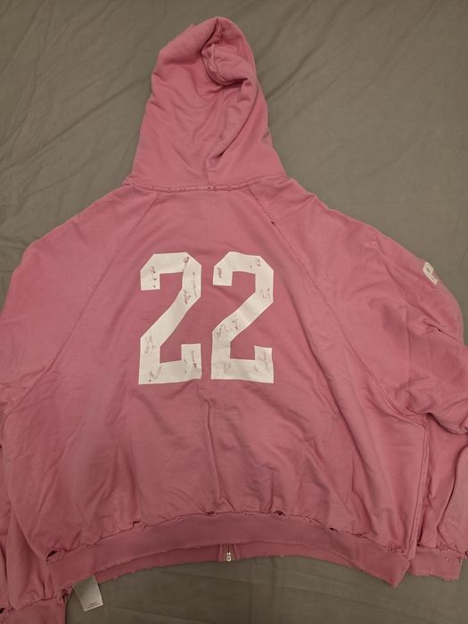 Balenciaga Polo Zip Up Pink Distressed