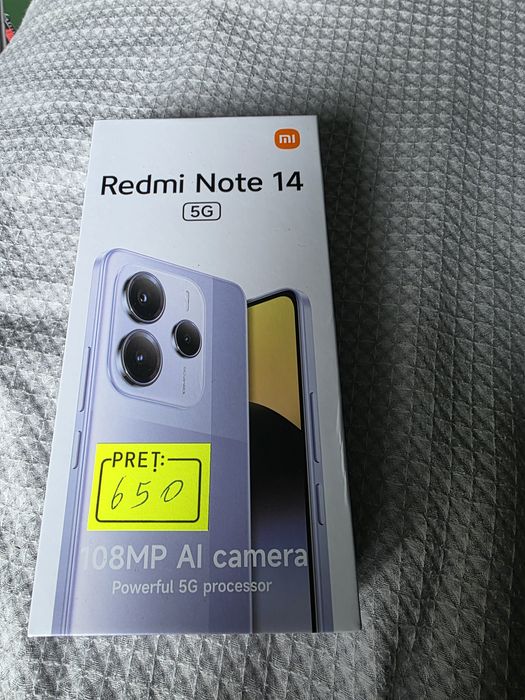 Telefon mobil Xiaomi Redmi Note 14 , 8GB RAM, 256GB, 5G