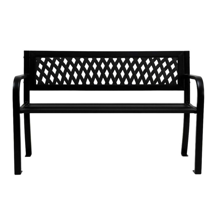 Bancă grădină LYRA oțel antracit - 119x50x75 cm