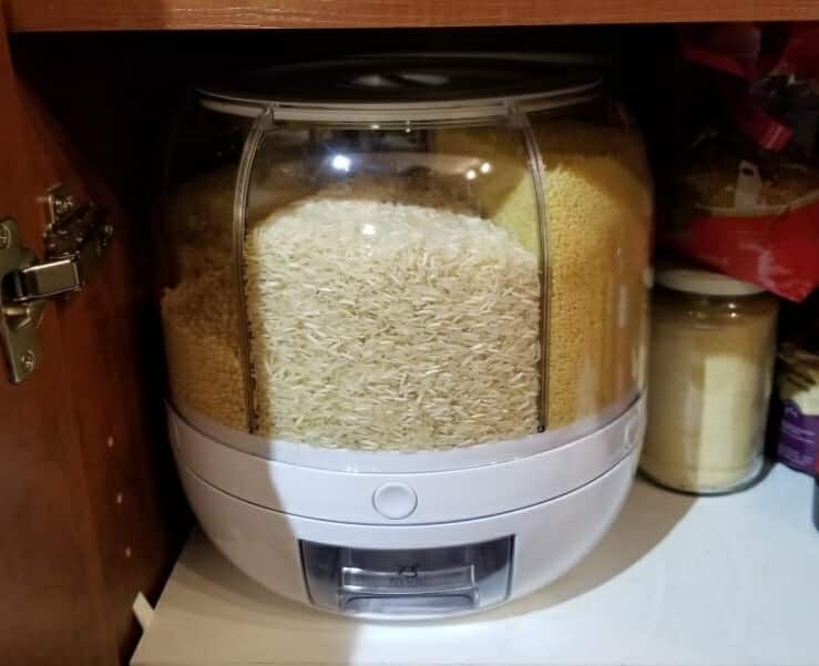 Диспенсър за зърнени храни, 6 отделения\7.5л., въртяща основа, Бял