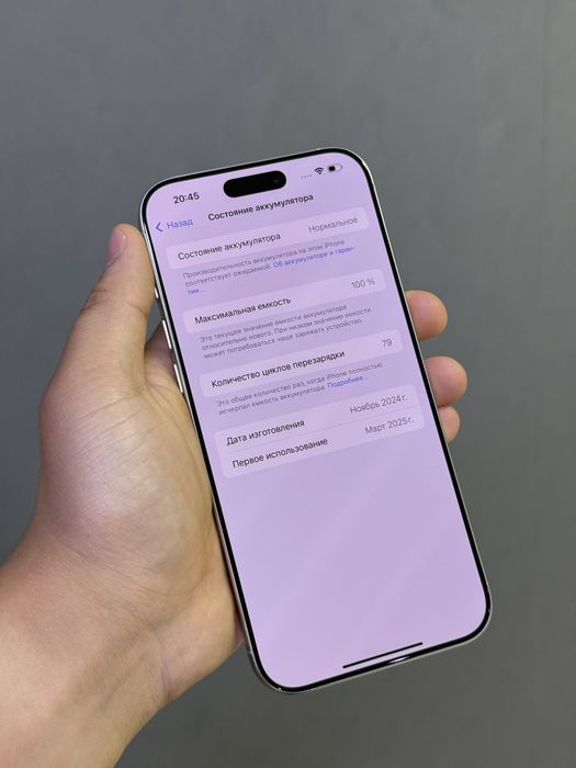 iPhone 16 Pro Max 256 GB 100% 79-цикл | Mobile Zone
