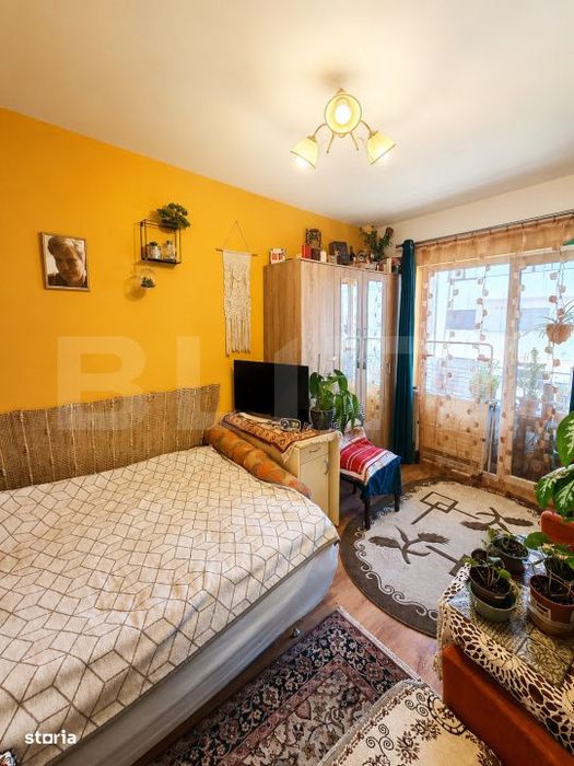 Apartament decomandat, mobilat si utilat, 32,5 mp utili, balcon