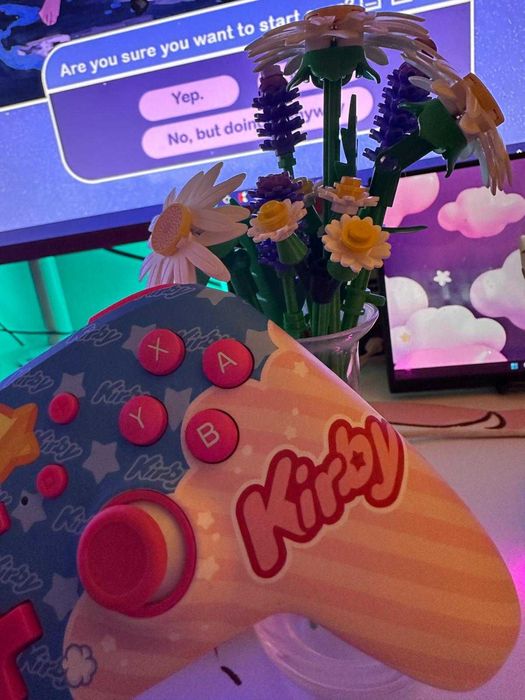 Controller cu fir PowerA Enhanced Wired Nintendo Switch Kirby Roz