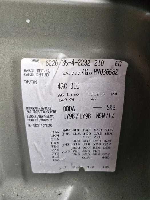 Dezmembrez Audi A6 C7 2.0D 2016 cod motor DDA cutie automata SKB euro6