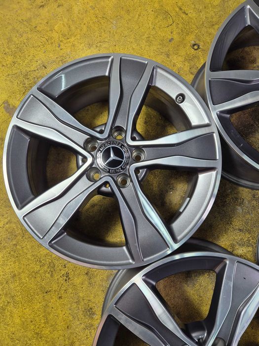 4 Jante Aliaj 5x112 17'' OEM Mercedes A-Class CLA GLA B-Class C-Class W205 W206 V-Class VITO VIANO + Senzori OEM Mercedes
