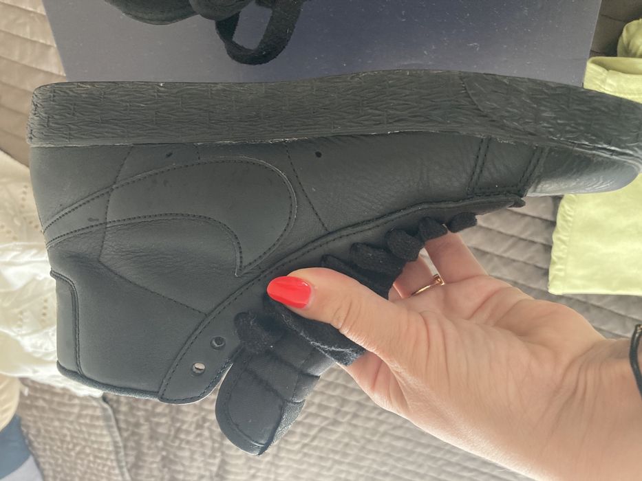 Nike Blazer mid triple black piele
