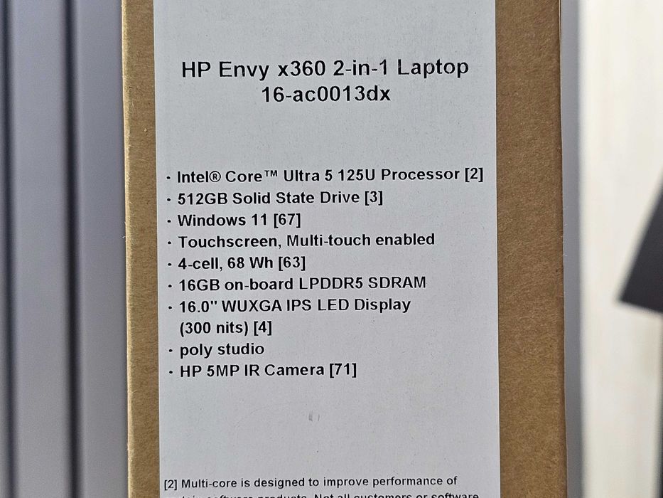 ПРОДАМ HP Envy X360/16 Ноутбук Core™Ultrai5-125U/16GB/512SSD/16"TOUCH.