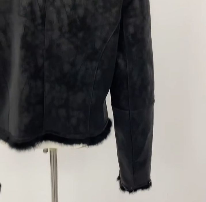 Cojoc piele cu guler blana naturala - ultima bucata