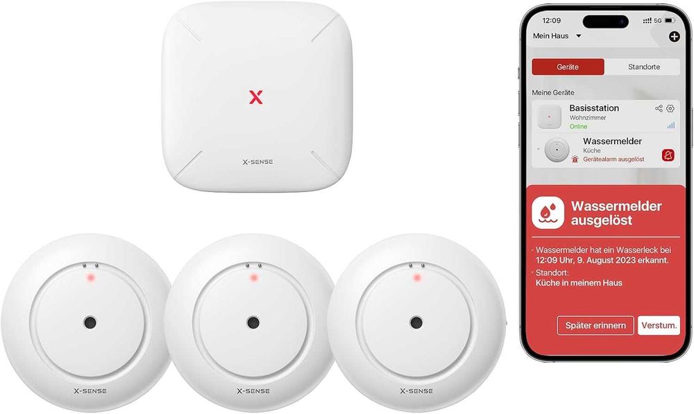 X-Sense WiFi Smart Water Detector Kit, senzor inundații