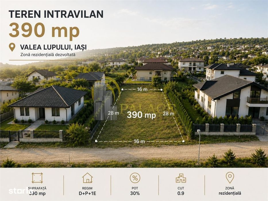Teren 390 mp Valea Lupului zona de case noi