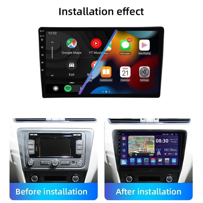 Navigatie android Skoda Rapid Waze YouTube GPS BT USB