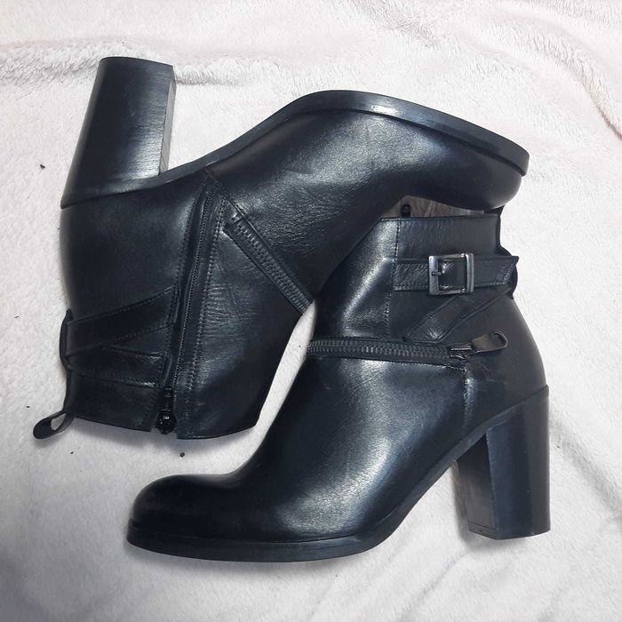 Ghete dama cu toc,piele naturala