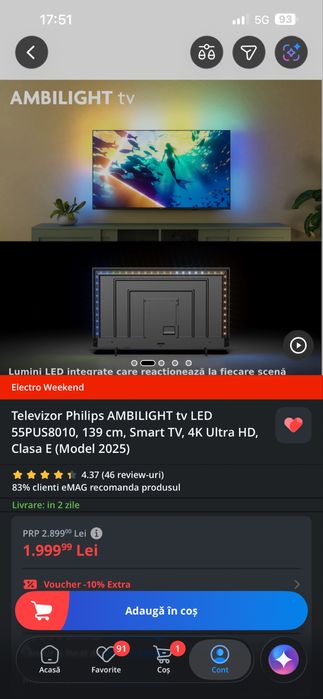 Vand Smart TV Philips Ambilight