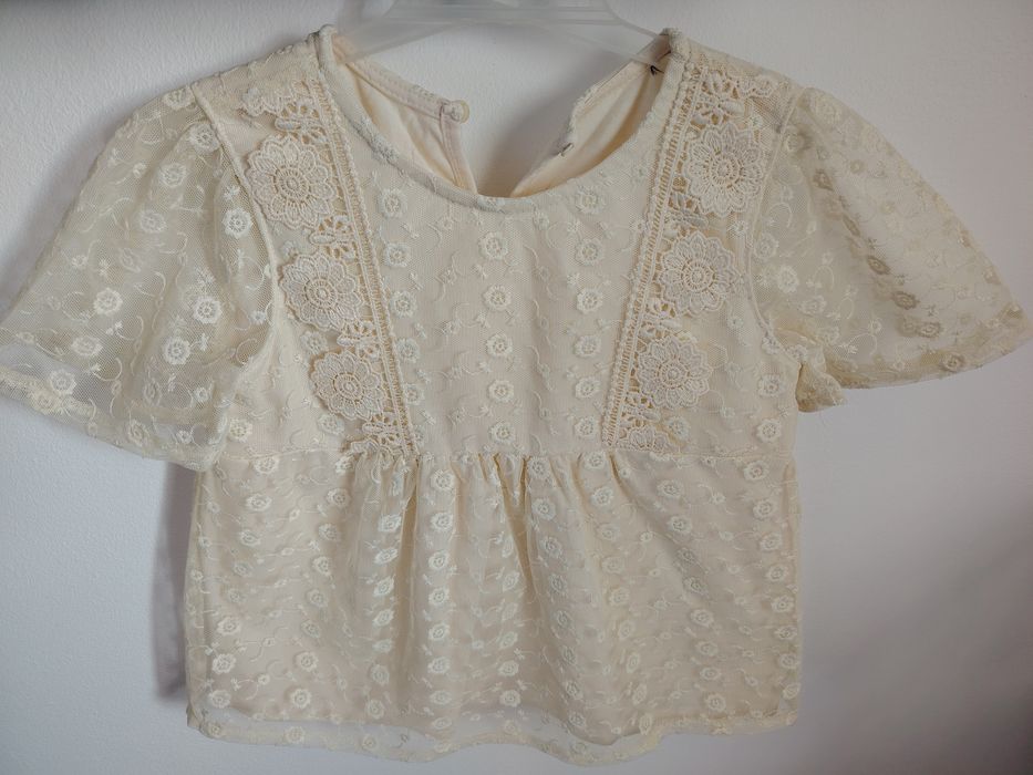 Bluza dantelă, elegantă fete 5-6 ani