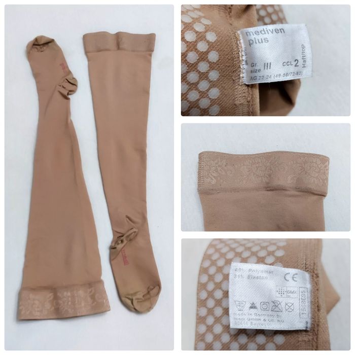 Ciorapi compresivi MEDIVEN PLUS, Nr. 3 sau M, CCL 2 bej Long unisex
