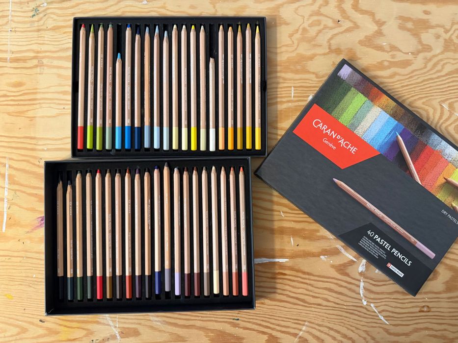 CARAN D’ACHE пастелни моливи 40 цвята+Pastelmat